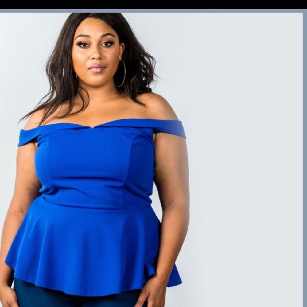 Eloquii peplum off the shoulder top size 22